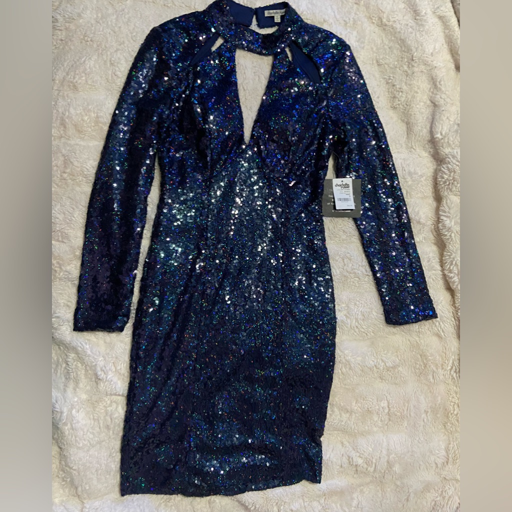 Charlotte Russe Sequin Keyhole Dress Small